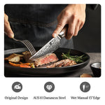 XINZUO 67 Layers Japanese AUS-10 Damascus Steel Steak Knife-Jiang Series 4PCS