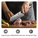 XINZUO 145 Layers Damascus Santoku Knife, Ergonomic Handle, Acacia Wooden Gift Box