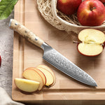 XINZUO Customized 5.2'' Inch Utility Knife 67-Layer Damascus Steel With Figured Sycamore Wood Handle Perfect Gift For Cooks