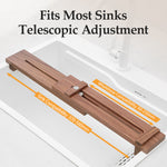 XINZUO Adjustable Solid Wood Whetstone Sharpening Stand, Extendable Walnut & White Oak Sharpening Holder for Kitchen Knife Sharpening, Sink Mount Stable Sharpening Support Stand