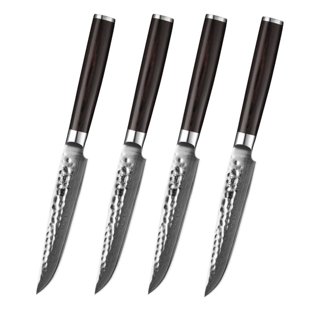 XINZUO HE STRIA HAMMER DAMASCUS SERIES 4PCS Steak Knives