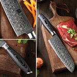 XINZUO 7 Inch 67 Layers Damascus Steel Santoku Knife-Ya Series