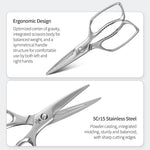 XINZUO 5Cr15 Stainless Steel Multifunctional Kitchen Scissors – One-Piece Solid Construction, Detachable & Ergonomic (Black/Silver/Bronze)