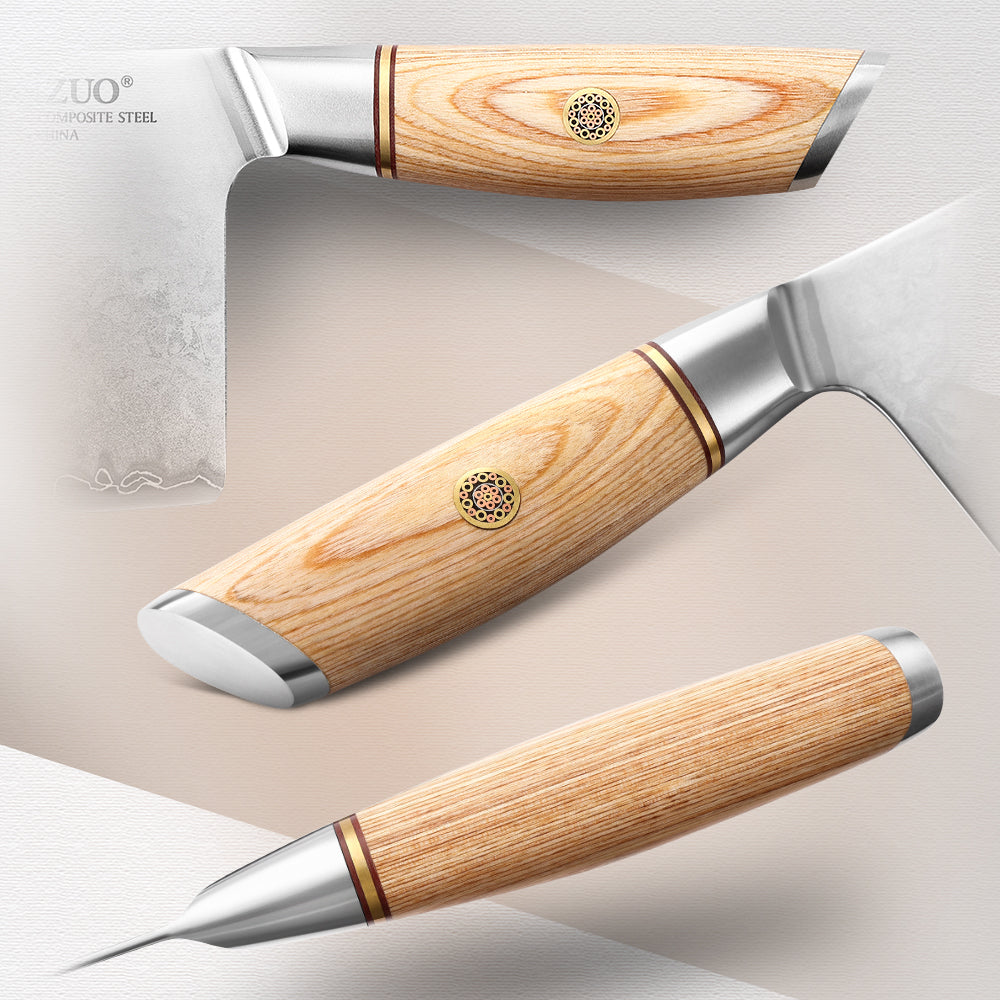 XINZUO Lan Series 3-layer Composite Steel 7.5 inches Cleaver Knife