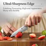 XINZUO Professional Utility Knife 3 Layers Composite Steel 60±1HRC Sharp Blade Premium Red Wood Ergonomic Handle