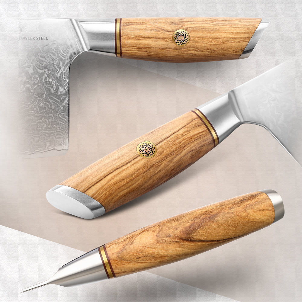 XINZUO Lan Series 73 Layers Damascus Powder Steel 7.5 inch Cleaver knife.