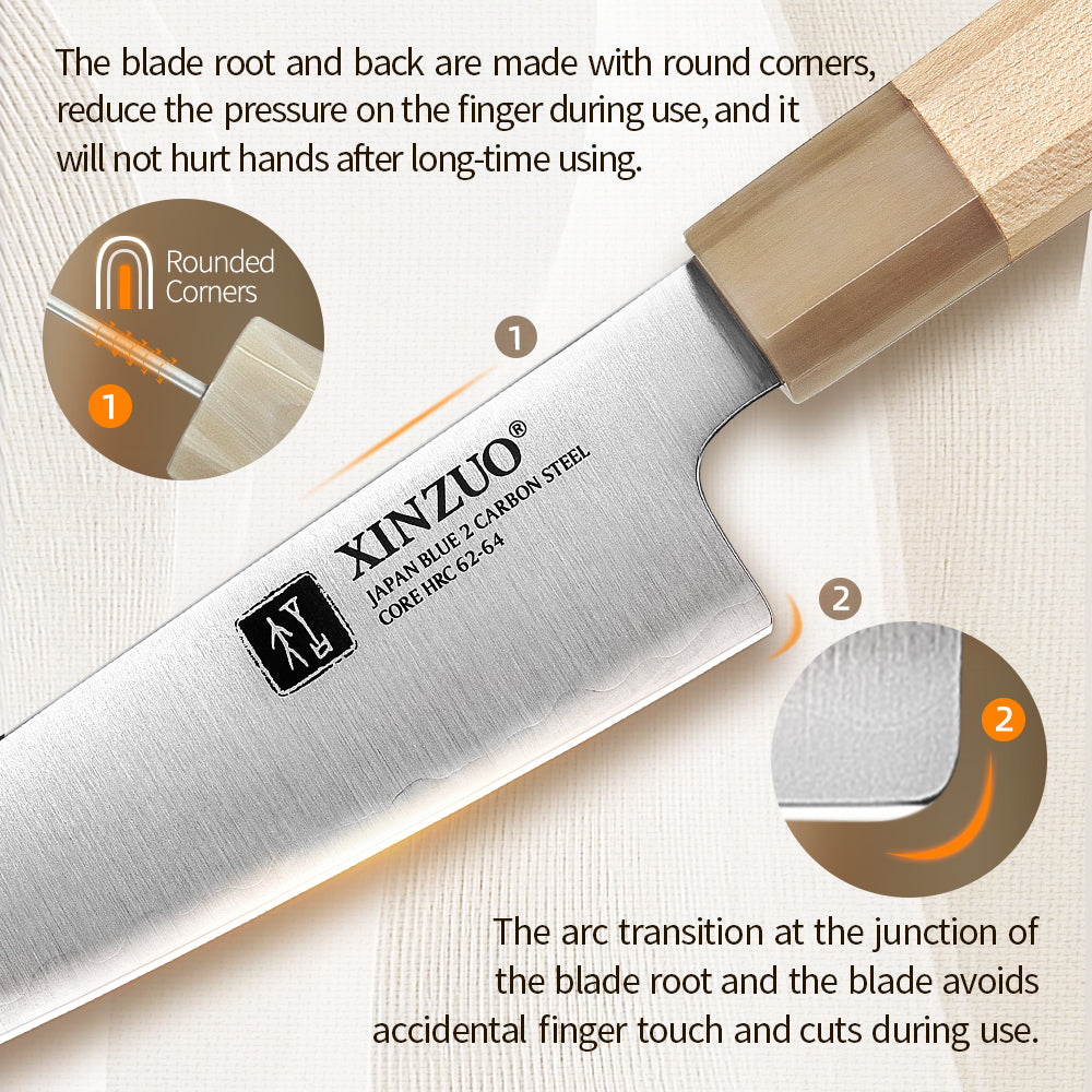 XINZUO Multifunctional 6.5-inch Bunka Knife 3 Layers Composite Steel Ergonomic handle