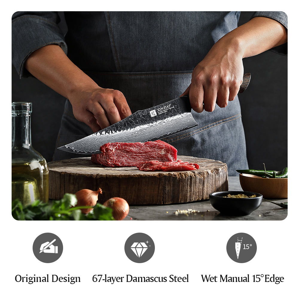 XINZUO Customized 67 Layers Damascus Steel 10.2 Inches Chef Knife Hardness 60±2HRC Household Kitchen Knife