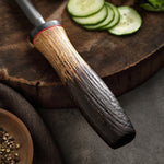 XINZUO 9 Inch Knife Sharpening Rod - High Carbon Steel Chrome Plated Honing Steel with Ergonomic Handle for Professional & Home Kitchen Use