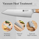 XINZUO Premium German Steel 5.8 Inches Bunka Knife – Olive Wood Handle, 56-58HRC Hardness, Ideal for Daily Kitchen Prep