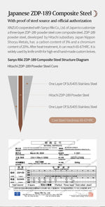 XINZUO Zhen XZ05 Series ZDP-189 Powder Steel Kiritsuke Chef Knife 6.5 Inch, Made of Three-layer Composite Steel, Hardness Reaches 65-67HRC, Desert lronwood Octagonal HandIe