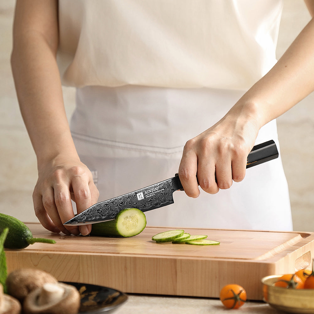 XINZUO Professional Utility Knife 49 Layers Damascus Steel ZDP189 Powder Steel Core Cooking Utensils