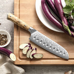 XINZUO 7.1 Inches Santoku Knife 67 Layer Damascus Steel 10Cr15CoMoV Core 60±2 HRC Handmade Kitchen Knife