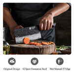 XINZUO 67 Layers Black Damascus Steel Meat Cleaver/Chinese Chef Knife with  Burnt Oak Handle MO-Series