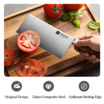 XINZUO 7.5 Inches Meat and Bone Knife, 3-Layer Forged Steel with Red Sandalwood Handle &amp; Copper Rivets, 58-60HRC - Multi-Purpose Chef's Cleaver