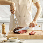 XINZUO XINZUO Forged Meat Fork, 430 Stainless Steel with Olive Wood Handle,One-piece Forged Large Meat Fork,