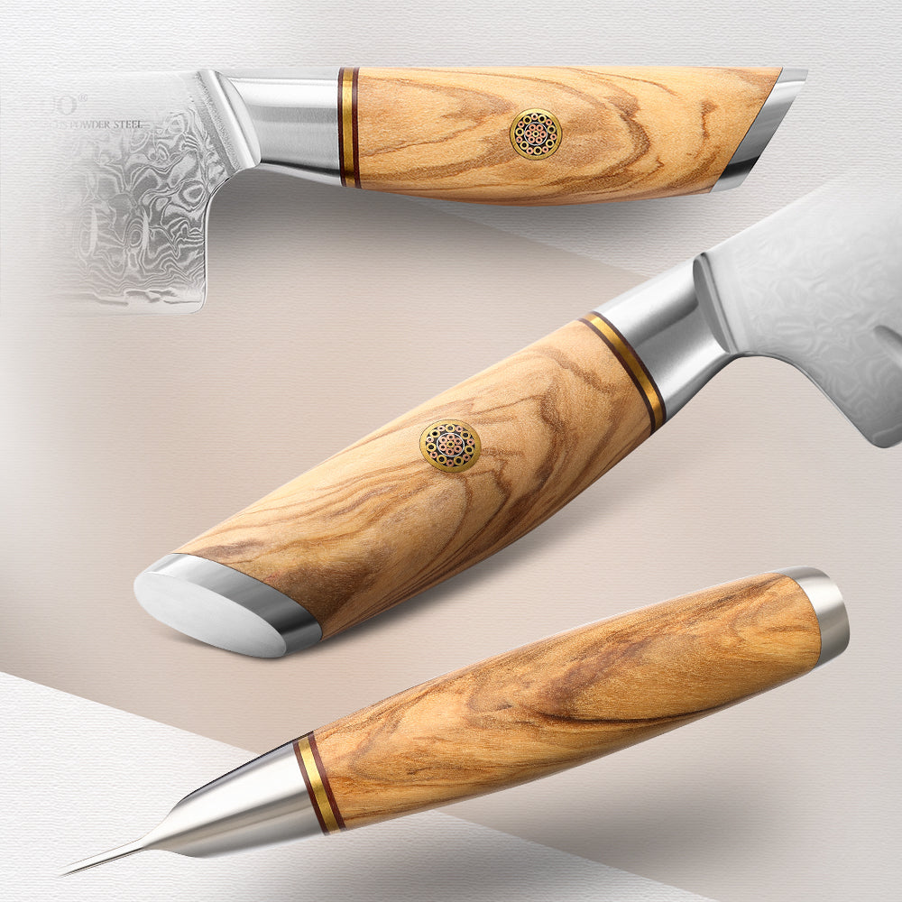 XINZUO Lan Series 73 Layers Damascus Powder Steel Santoku Knife