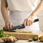 XINZUO Practical 6 Inches Bunka Knife 49-Layer Damascus ZDP-189 Core Ebony Wood Handle