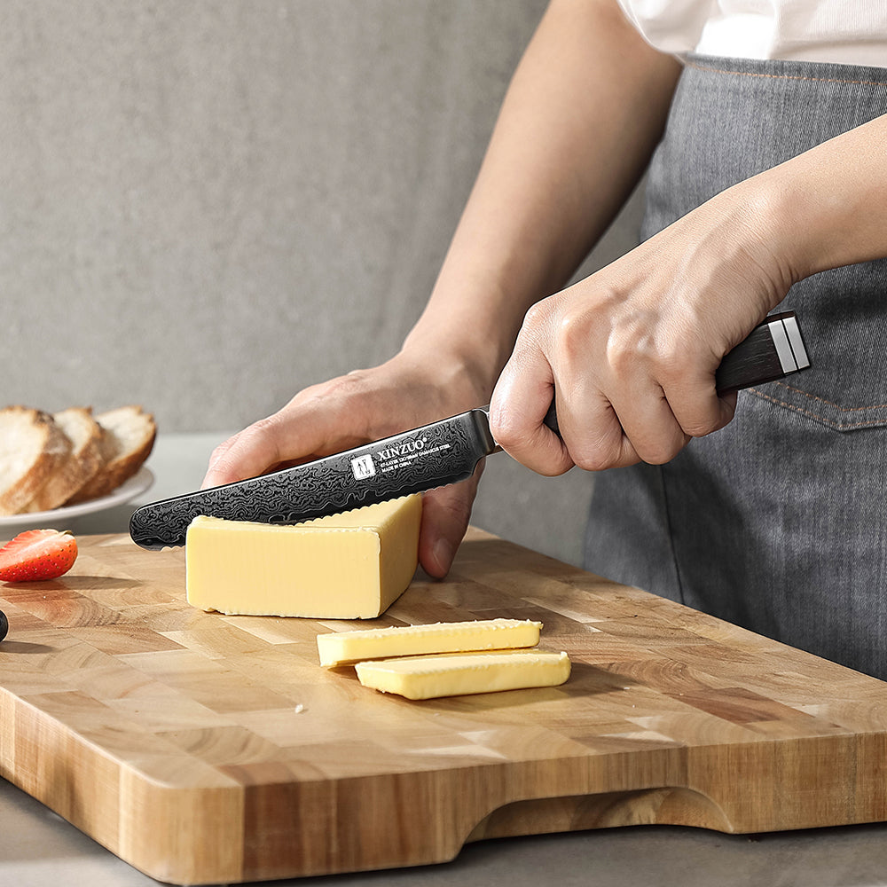 XINZUO 67-Layer Damascus Butter Knife – Effortless Spreader with Artisan Edge