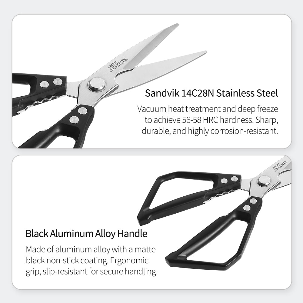 XINZUO 1PC Multifunctional Kitchen Knife 14C28N Stainless Steel Hardness 56-58HRC