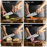XINZUO 5-Piece Complete Kitchen Knife Set, Custom 67 Layer Damascus Steel Blade,Olive Wood Handle, For Home Daily Food Prep