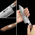 XINZUO 5.5 Inches 67 Layers Japanese AUS-10 Damascus Steel Santoku Knife-Jiang Series