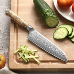 XINZUO 5.8 Inch Bunka Knife 10Cr15CoMoV Core 67 Layers Damascus Steel Ergonomic Wood Handle with Gift Box - Ideal for Home Kitchen & Restaurant