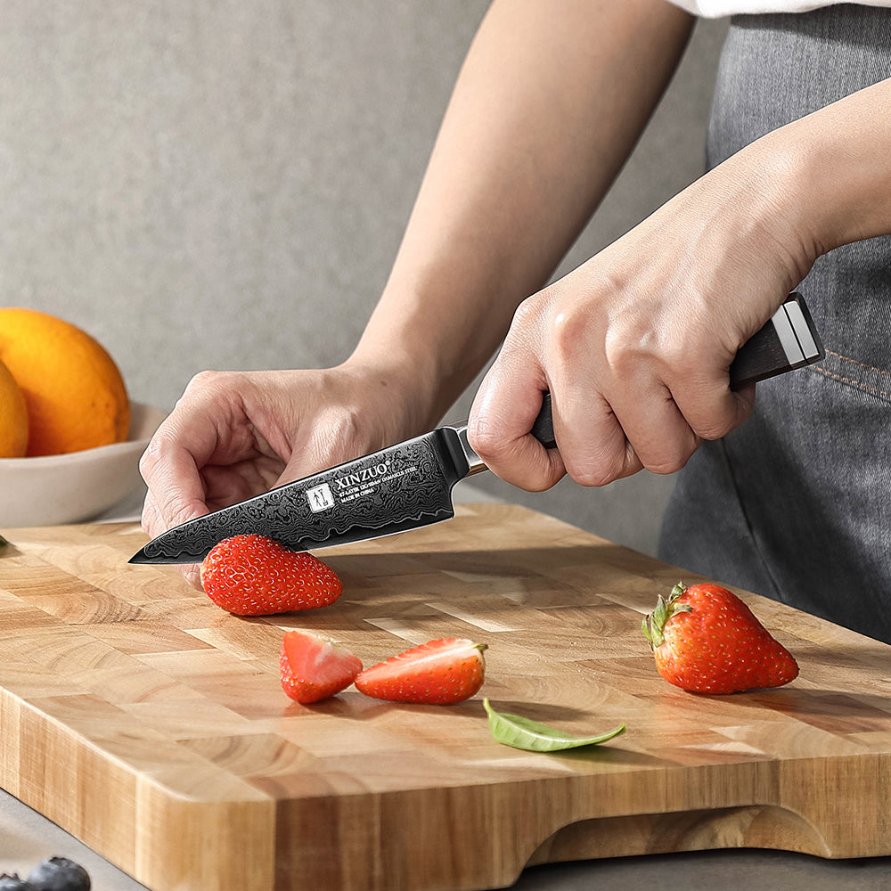 XINZUO Ji Series 4.1 Inches Sharp Paring Knife 67 Layers Damascus Steel Hand-forged Kitchen Knife