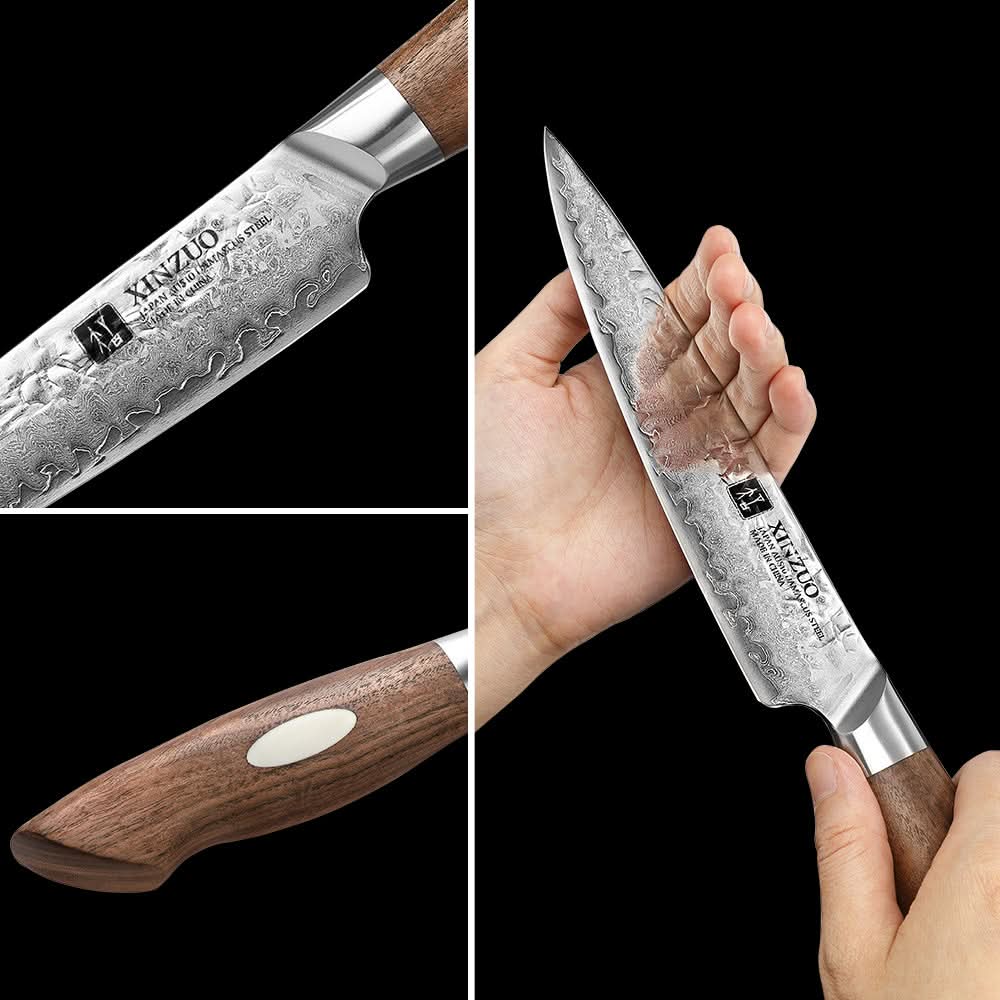 XINZUO 7 Inches 67 Layers Japanese AUS-10 Damascus Steel Multipurpose Knife-Jiang Series