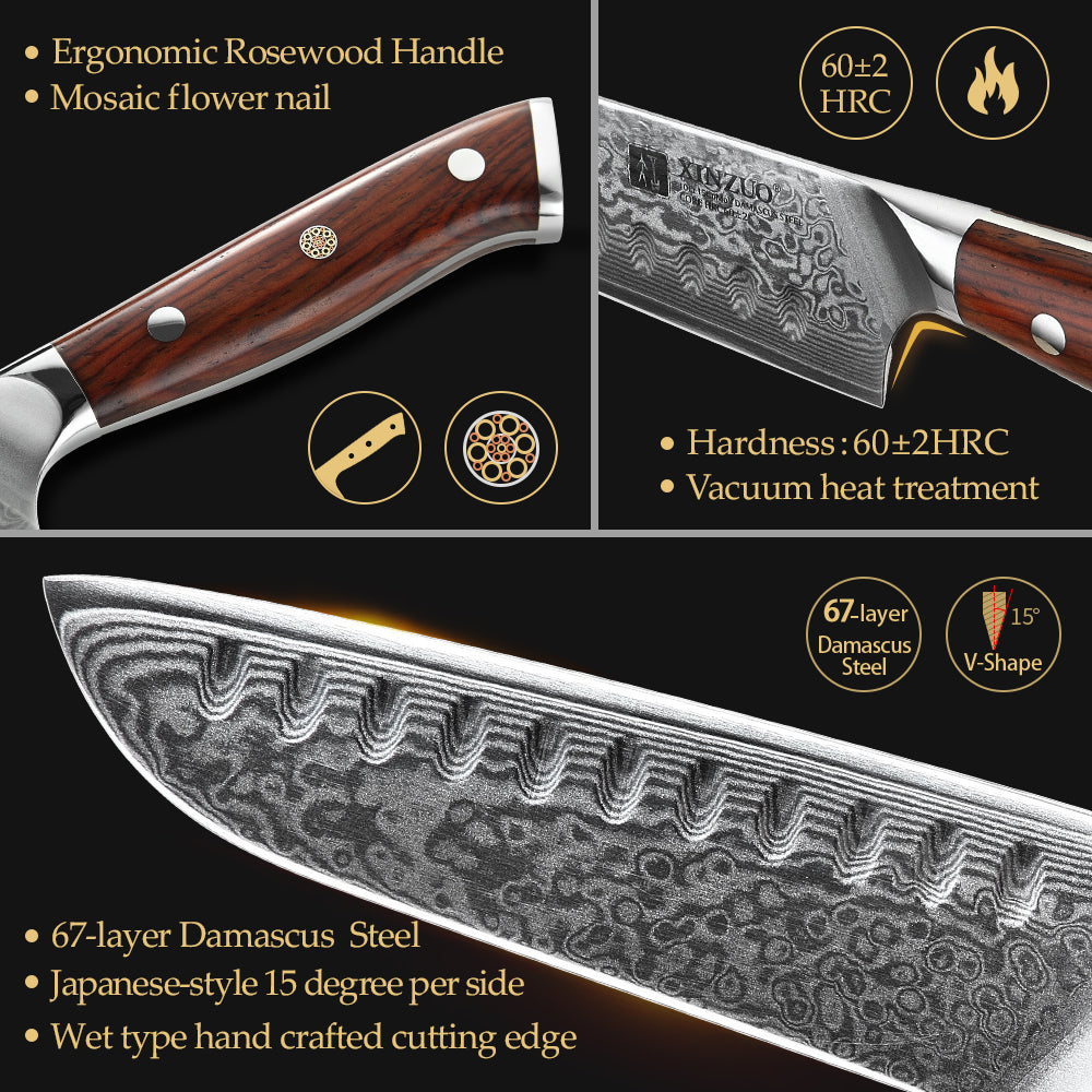 XINZUO YU SERIES 5 inch Santoku Knife