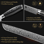XINZUO 8 Inch 67 Layers Damascus Steel Bread Knife-Ya Series