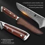 XINZUO 6-Inch Damascus Boning Knife – 67-Layer Damascus Steel & Rosewood Handle | 60±2 HRC
