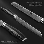 XINZUO 8 Inch 67 Layers Damascus Steel Bread Knife-Ya Series