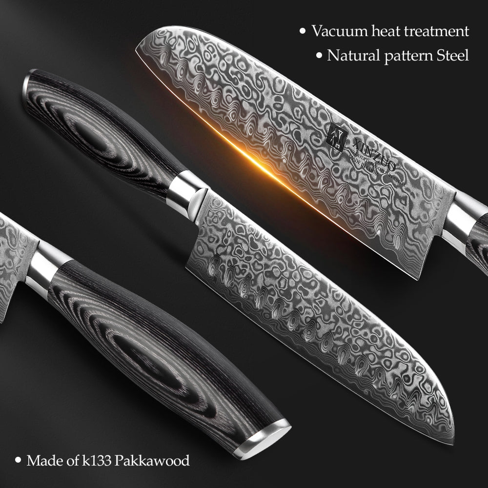 XINZUO 7 Inch 67 Layers Damascus Steel  Santoku Knife-Ya Series