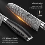 XINZUO 3-Piece 67 Layers Damascus Steel Kitchen Knife Set-Ya Series