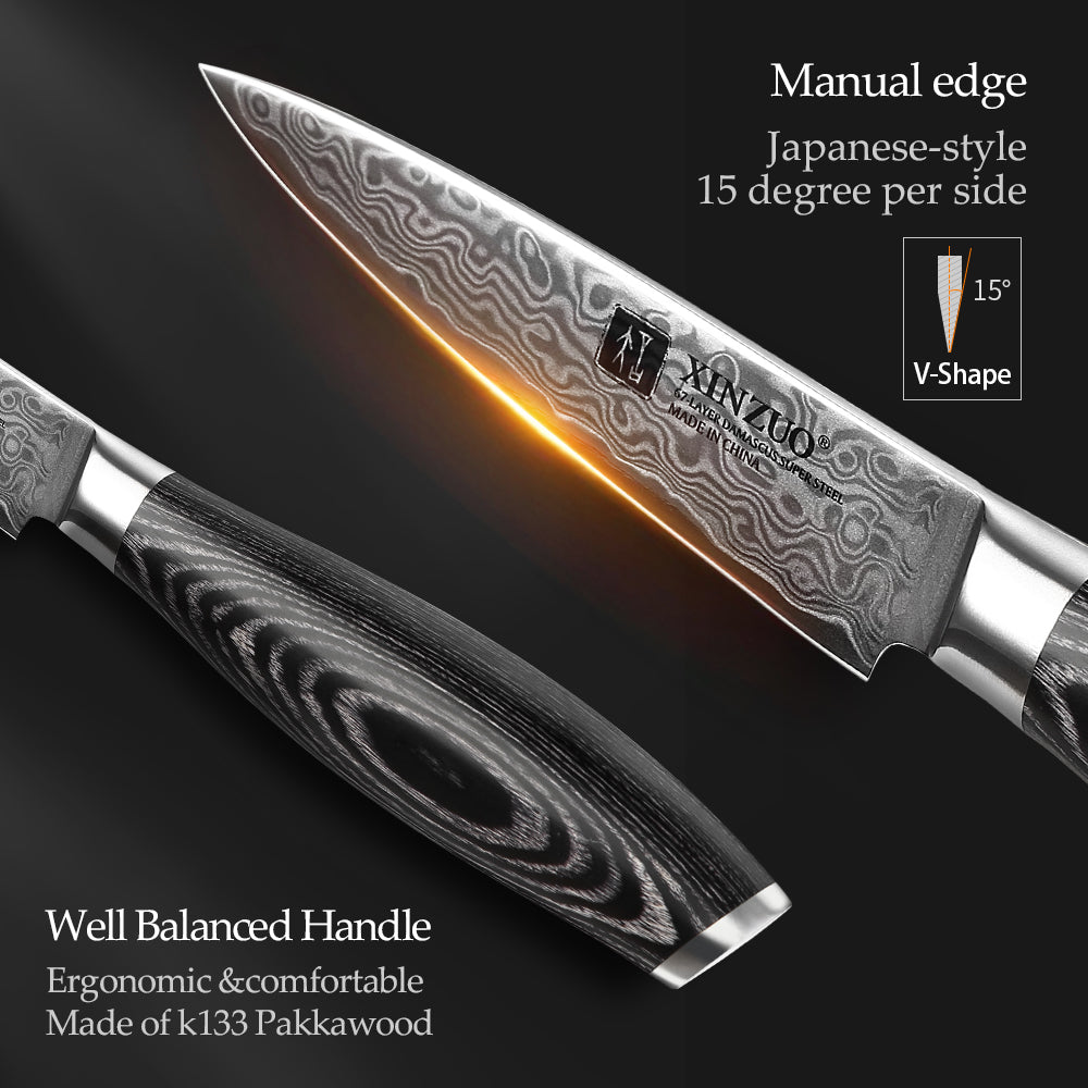 XINZUO 3.5 Inch 67 Layers Damascus Steel  Paring knife-Ya Series