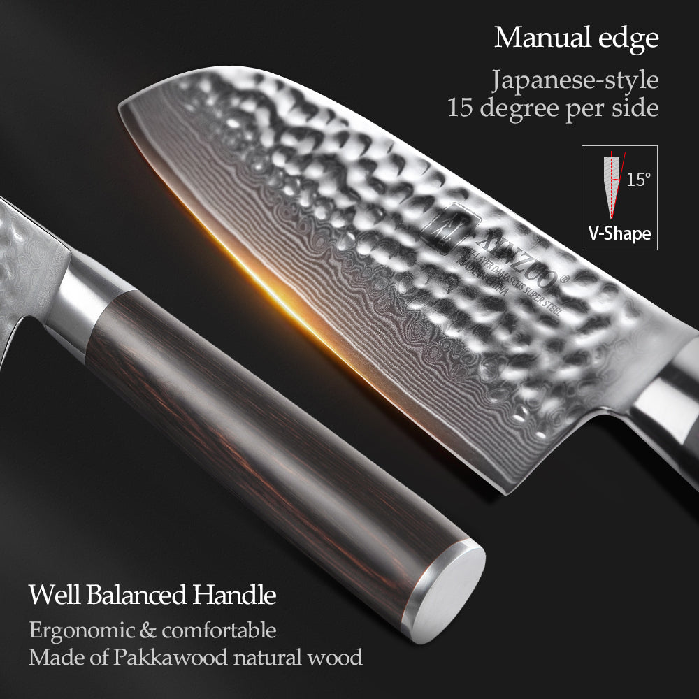 XINZUO HE SERIES 7 inch Santoku Knife