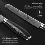 XINZUO 8 Inch 67 Layers Damascus Steel Bread Knife-Ya Series