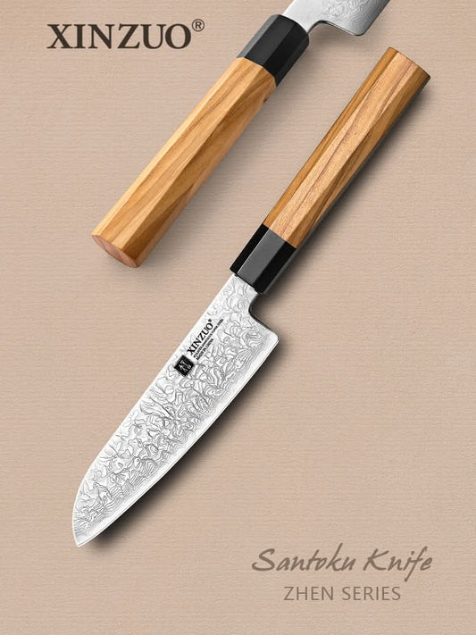 XINZUO PM8 Series 67 Layers Damascus Powder Santoku Knife 5.5 inches