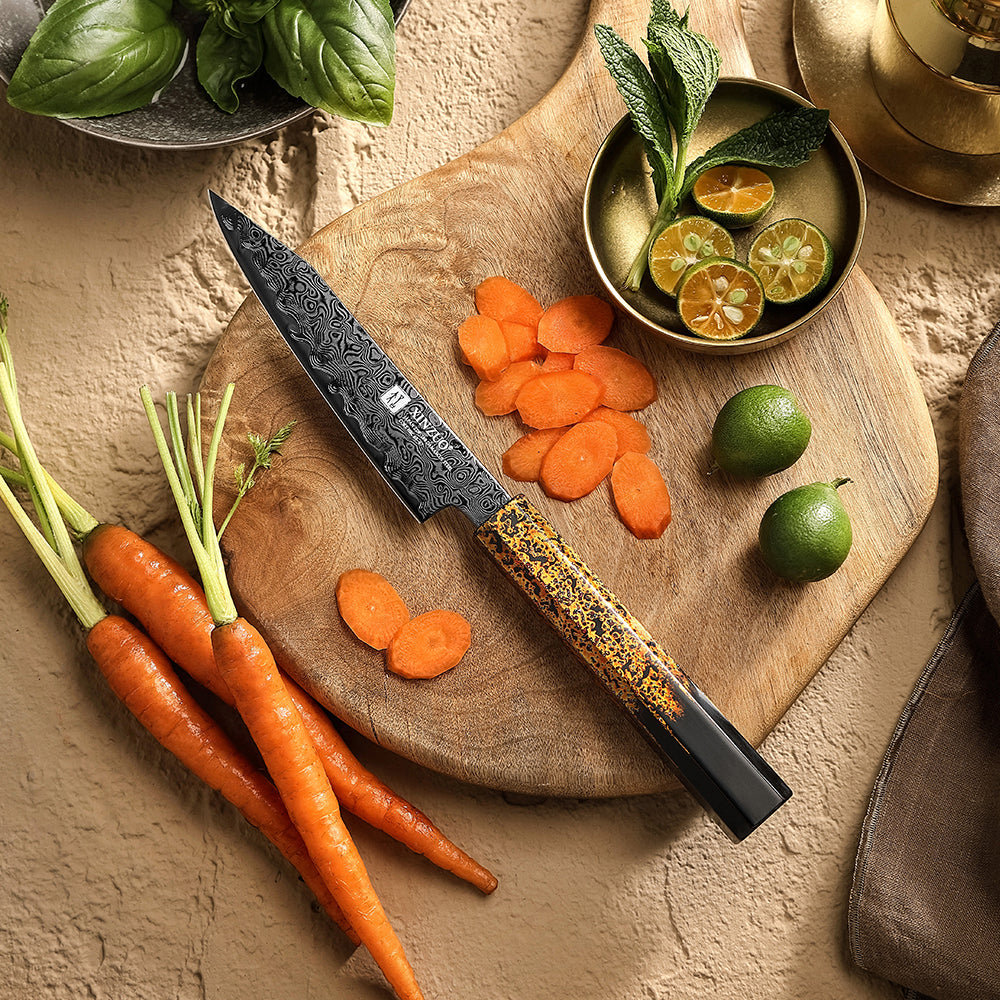 XINZUO Professional Utility Knife 49 Layers Damascus Steel ZDP189 Powder Steel Core Cooking Utensils