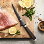 XINZUO Professional Fillet Knife, 67-layers Damascus Super Steel，Ergonomic Non-Slip Handle, Sharp Cutting Knife for Deboning Fish & Slicing Seafood