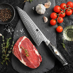 XINZUO Professional Chef Knife - Böhler M390 Powder Core, Water Wave Damascus Pattern, Comfort Grip Handle for Home & Restaurant Use