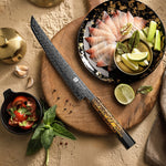 XINZUO 10 Inches Calamus Knife Japanese ZDP189 Damascus Steel Intangible Cultural Heritage lacquerware Handle