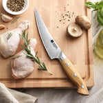 XINZUO Bone Fillet Knife - Triple-Layer Composited Steel with Olive Wood Handle, Razor Sharp & Ergonomic Design-PIN Series