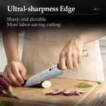 XINZUO 5.8 Inch Bunka Knife 10Cr15CoMoV Core 67 Layers Damascus Steel Ergonomic Wood Handle with Gift Box - Ideal for Home Kitchen & Restaurant