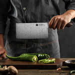 XINZUO 7 Inches Cleaver Knife,110 layers of dual-core Damascus Steel,North America Desert Ironwood