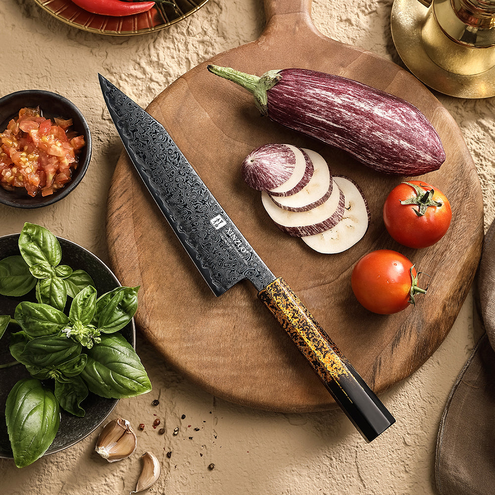 XINZUO 8.3 Inches Bunka Knife Ultra Sharp ZDP-189 Damascus Chef Knife Ergonomic Octagonal Handle Cooking Knife