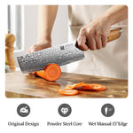 XINZUO Lan Series 73 Layers Damascus Powder Steel 7 inches Nakiri Knife