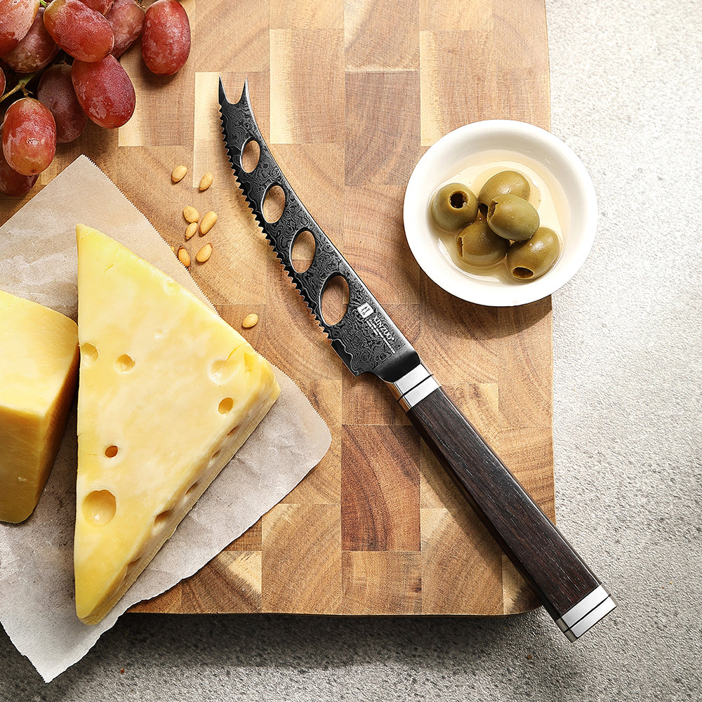XINZUO Ji Series 67-Layer Damascus Cheese Knife, 12Cr18MoV Core,Suitable for Cutting Cheese and Bread