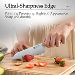 XINZUO Premium German Steel 5.8 Inches Bunka Knife – Olive Wood Handle, 56-58HRC Hardness, Ideal for Daily Kitchen Prep